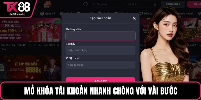 Mở khóa tài khoản nhanh chóng với vài bước